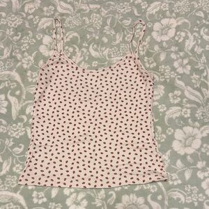 Brandy Melville Strawberry Spaghetti Strap Top